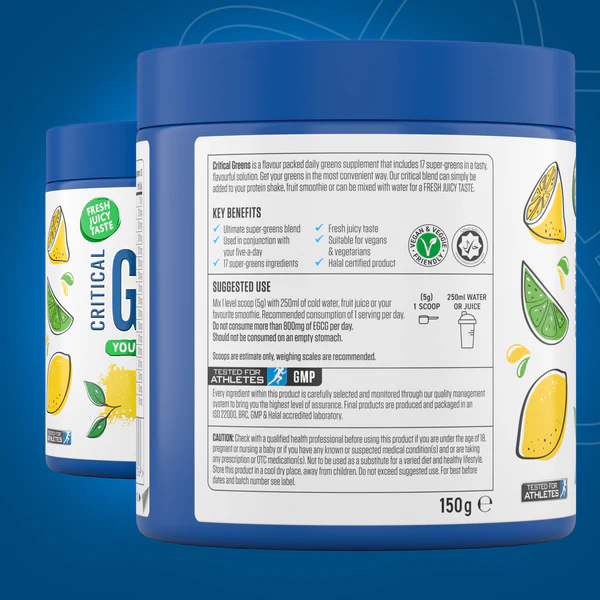 Applied Nutrition - Critical greens - Lemon and Lime - back
